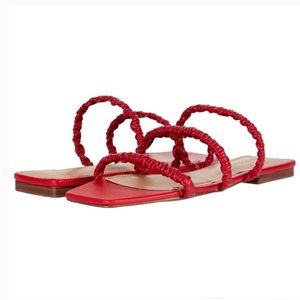 WHO WHAT WEAR Zela Square Toe Strap Sandals